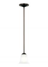 Anzalone Electric and Lighting Items 6139001-710 - Emmons traditional 1-light indoor dimmable ceiling hanging single pendant light in bronze finish wit