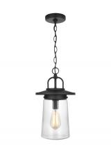 Anzalone Electric and Lighting Items 6208901-12 - Tybee traditional 1-light outdoor exterior pendant in black finish with clear glass shade