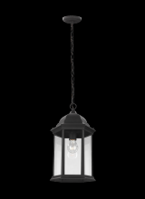 Anzalone Electric and Lighting Items 6238701-12 - Sevier traditional 1-light outdoor exterior ceiling hanging pendant in black finish with clear glass