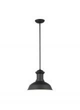 Anzalone Electric and Lighting Items 6247701-12 - Fredricksburg traditional 1-light outdoor exterior Dark Sky compliant ceiling hanging pendant in bla