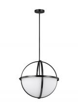 Anzalone Electric and Lighting Items 6624603-112 - Alturas indoor dimmable 3-light pendant in a midnight black finish and etched white glass shades