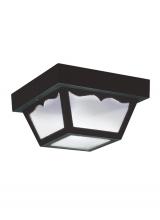 Anzalone Electric and Lighting Items 7567EN3-32 - Outdoor Ceiling traditional 1-light LED outdoor exterior ceiling flush mount in black finish with cl