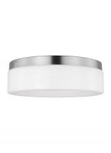 Anzalone Electric and Lighting Items 7569093S-962 - Rhett modern 1-light indoor dimmable medium ceiling flush mount in brushed nickel silver finish with