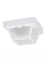 Anzalone Electric and Lighting Items 7569EN3-15 - Outdoor Ceiling traditional 2-light LED outdoor exterior ceiling flush mount in white finish with cl