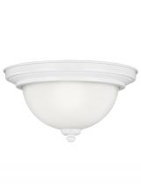 Anzalone Electric and Lighting Items 77063-15 - Geary transitional 1-light indoor dimmable ceiling flush mount fixture in white finish with satin et