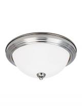 Anzalone Electric and Lighting Items 77064EN3-962 - Geary transitional 2-light LED indoor dimmable ceiling flush mount fixture in brushed nickel silver