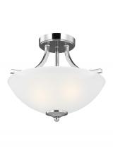 Anzalone Electric and Lighting Items 7716502-05 - Geary traditional indoor dimmable small 2-light chrome finish semi-flush convertible pendant with a