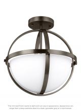 Anzalone Electric and Lighting Items 7724602-778 - Alturas contemporary 2-light indoor dimmable ceiling semi-flush mount in brushed oil rubbed bronze f