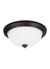 Anzalone Electric and Lighting Items 77264EN3-710 - Geary transitional 2-light LED indoor dimmable ceiling flush mount fixture in bronze finish with sat