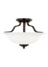 Anzalone Electric and Lighting Items 7739002-710 - Emmons traditional 2-light indoor dimmable ceiling semi-flush mount in bronze finish with satin etch