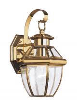 Anzalone Electric and Lighting Items 8037-02 - Lancaster traditional 1-light outdoor exterior small wall lantern sconce in polished brass gold fini