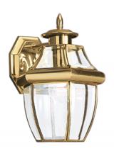 Anzalone Electric and Lighting Items 8038-02 - Lancaster traditional 1-light outdoor exterior medium wall lantern sconce in polished brass gold fin