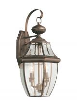 Anzalone Electric and Lighting Items 8039-71 - Lancaster traditional 2-light outdoor exterior wall lantern sconce in antique bronze finish with cle