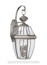 Anzalone Electric and Lighting Items 8039-965 - Lancaster traditional 2-light outdoor exterior wall lantern sconce in antique brushed nickel silver