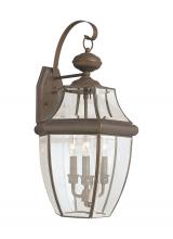 Anzalone Electric and Lighting Items 8040-71 - Lancaster traditional 3-light outdoor exterior wall lantern sconce in antique bronze finish with cle