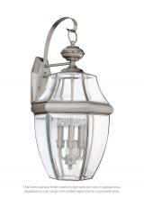 Anzalone Electric and Lighting Items 8040-965 - Lancaster traditional 3-light outdoor exterior wall lantern sconce in antique brushed nickel silver