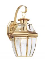 Anzalone Electric and Lighting Items 8067-02 - Lancaster traditional 1-light outdoor exterior large wall lantern sconce in polished brass gold fini