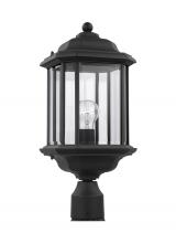 Anzalone Electric and Lighting Items 82029-12 - Kent traditional 1-light outdoor exterior post lantern in black finish with clear beveled glass pane