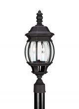 Anzalone Electric and Lighting Items 82200-12 - Wynfield traditional 2-light outdoor exterior post lantern in black finish with clear beveled glass