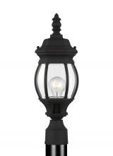 Anzalone Electric and Lighting Items 82202-12 - Wynfield traditional 1-light outdoor exterior small post lantern in black finish with clear beveled