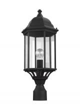 Anzalone Electric and Lighting Items 8238701-12 - Sevier traditional 1-light outdoor exterior large post lantern in black finish with clear glass pane