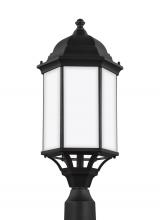 Anzalone Electric and Lighting Items 8238751-12 - Sevier traditional 1-light outdoor exterior large post lantern in black finish with satin etched gla