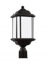 Anzalone Electric and Lighting Items 82529-746 - Kent traditional 1-light outdoor exterior post lantern in oxford bronze finish with satin etched gla