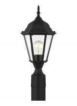 Anzalone Electric and Lighting Items 82938-12 - Bakersville traditional 1-light outdoor exterior post lantern in black finish with clear beveled gla