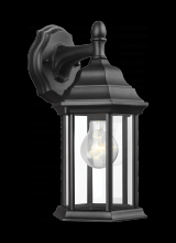 Anzalone Electric and Lighting Items 8338701-12 - Sevier traditional 1-light outdoor exterior small downlight outdoor wall lantern sconce in black fin