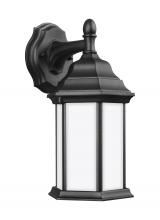 Anzalone Electric and Lighting Items 8338751-12 - Sevier traditional 1-light outdoor exterior small downlight outdoor wall lantern sconce in black fin