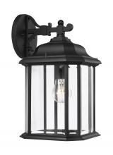 Anzalone Electric and Lighting Items 84031-12 - Kent traditional 1-light outdoor exterior large wall lantern sconce in black finish with clear bevel