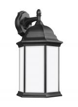 Anzalone Electric and Lighting Items 8438751-12 - Sevier traditional 1-light outdoor exterior large downlight outdoor wall lantern sconce in black fin