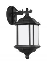 Anzalone Electric and Lighting Items 84530-12 - Kent traditional 1-light outdoor exterior medium wall lantern sconce in black finish with satin etch