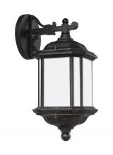 Anzalone Electric and Lighting Items 84530-746 - Kent traditional 1-light outdoor exterior medium wall lantern sconce in oxford bronze finish with sa