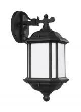 Anzalone Electric and Lighting Items 84530EN3-12 - Kent traditional 1-light LED outdoor exterior medium wall lantern sconce in black finish with satin