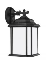 Anzalone Electric and Lighting Items 84531EN3-12 - Kent traditional 1-light LED outdoor exterior large wall lantern sconce in black finish with satin e