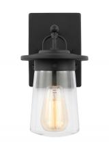 Anzalone Electric and Lighting Items 8508901-12 - Tybee traditional 1-light outdoor exterior small wall lantern in black finish with clear glass shade