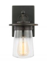 Anzalone Electric and Lighting Items 8508901-71 - Tybee traditional 1-light outdoor exterior small wall lantern in antique bronze finish with clear gl