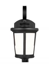 Anzalone Electric and Lighting Items 8519301-12 - Eddington modern 1-light outdoor exterior small wall lantern sconce in black finish with cased opal