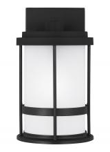 Anzalone Electric and Lighting Items 8590901D-12 - Wilburn modern 1-light outdoor exterior Dark Sky compliant small wall lantern sconce in black finish