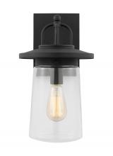 Anzalone Electric and Lighting Items 8608901EN7-12 - Tybee casual 1-light LED outdoor exterior medium wall lantern sconce in black finish with clear glas