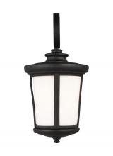 Anzalone Electric and Lighting Items 8619301-12 - Eddington modern 1-light outdoor exterior medium wall lantern sconce in black finish with cased opal