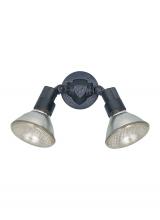 Anzalone Electric and Lighting Items 8642-12 - Flood Light traditional 2-light outdoor exterior adjustable swivel flood light in black finish