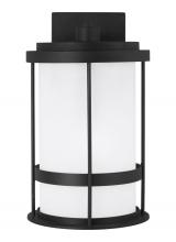 Anzalone Electric and Lighting Items 8690901D-12 - Wilburn modern 1-light outdoor exterior Dark Sky compliant medium wall lantern sconce in black finis