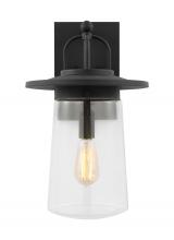 Anzalone Electric and Lighting Items 8708901-12 - Tybee traditional 1-light outdoor exterior large wall lantern in black finish with clear glass shade