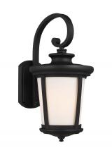 Anzalone Electric and Lighting Items 8719301-12 - Eddington modern 1-light outdoor exterior large wall lantern sconce in black finish with cased opal