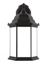 Anzalone Electric and Lighting Items 8738751-12 - Sevier traditional 1-light outdoor exterior extra large downlight outdoor wall lantern sconce in bla