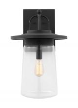 Anzalone Electric and Lighting Items 8808901-12 - Tybee traditional 1-light outdoor exterior extra-large wall lantern in black finish with clear glass