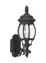 Anzalone Electric and Lighting Items 88200-12 - Wynfield traditional 1-light outdoor exterior wall lantern sconce uplight in black finish with clear