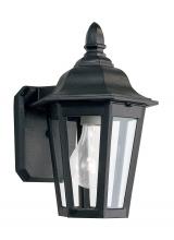 Anzalone Electric and Lighting Items 8822-12 - Brentwood traditional 1-light outdoor exterior wall lantern sconce in black finish with clear glass